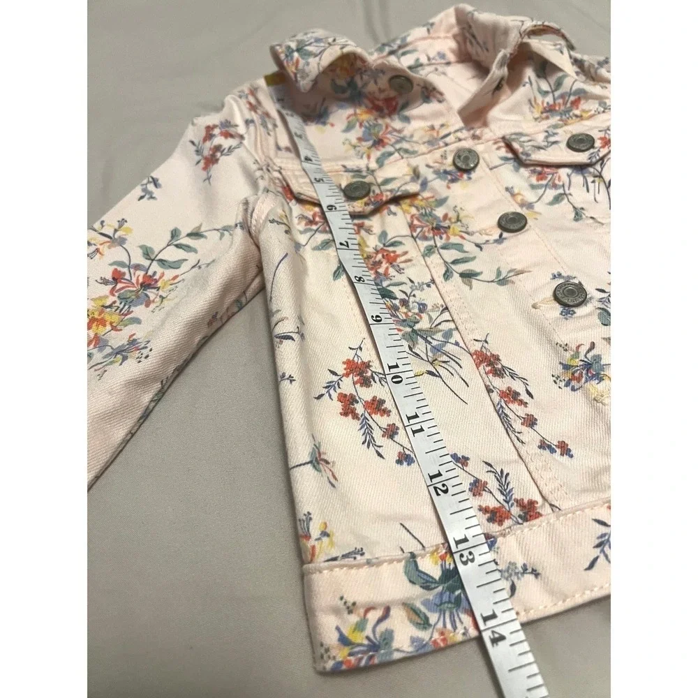 Gap Kids Pink Floral Denim Trucker Jacket Toddler Girls 4T‎ Botanical Print